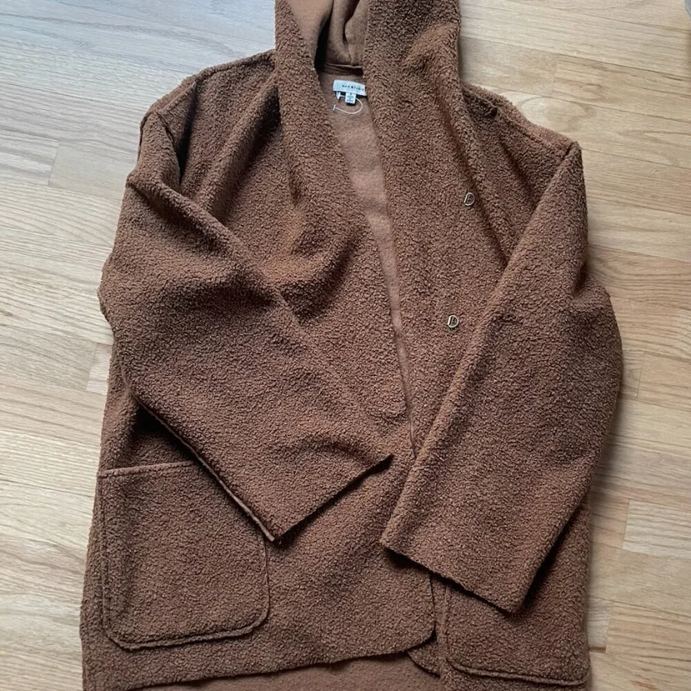 Max Studio Hooded 3 Clasp Teddy Jacket EUC - Picture 5 of 5